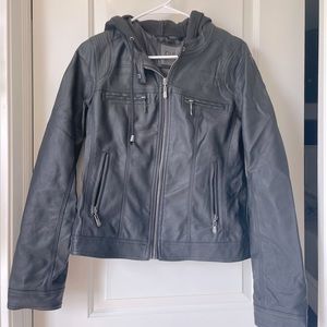 Black vegan leather jacket